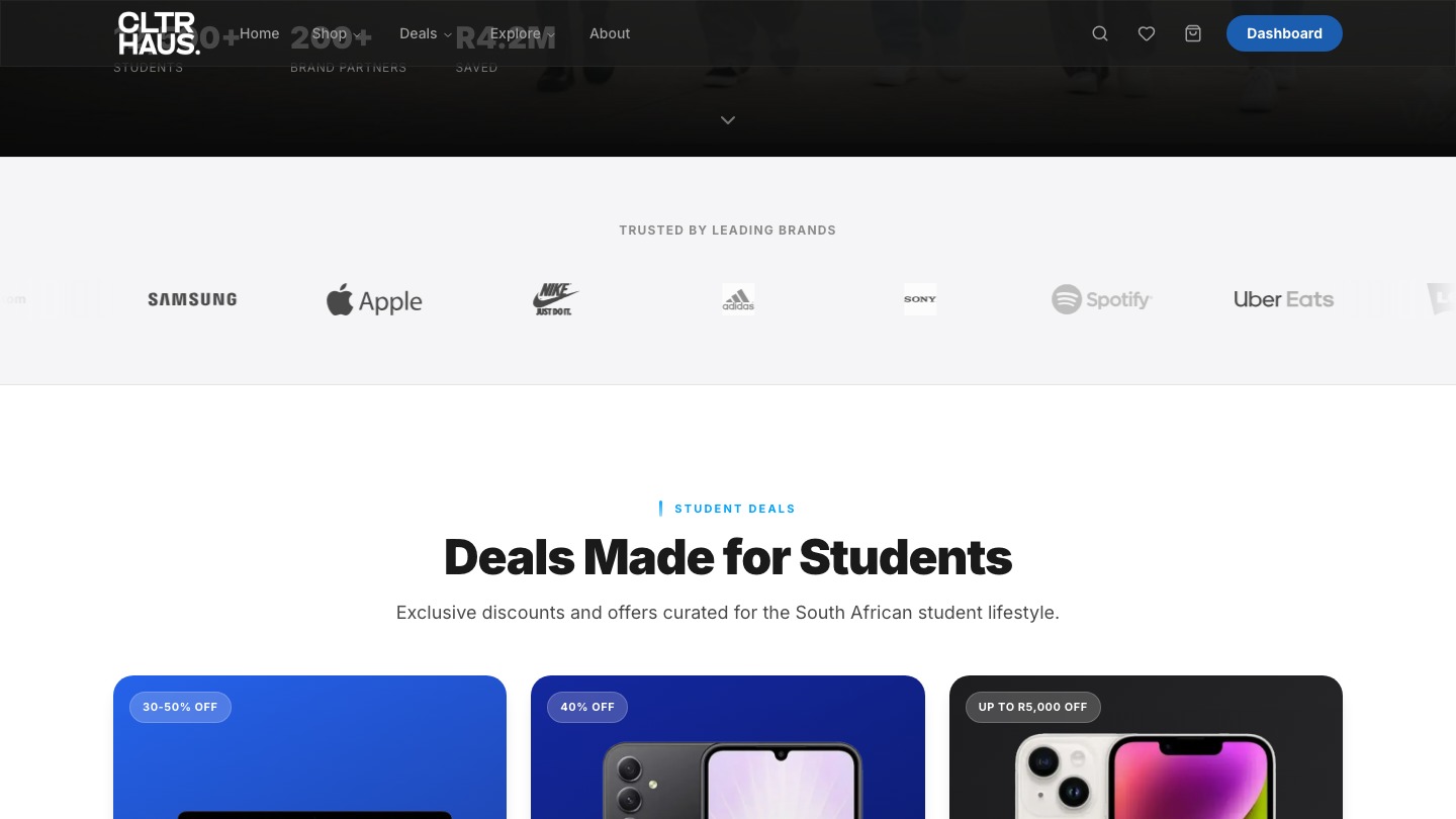 Homepage and Featured Drops screen