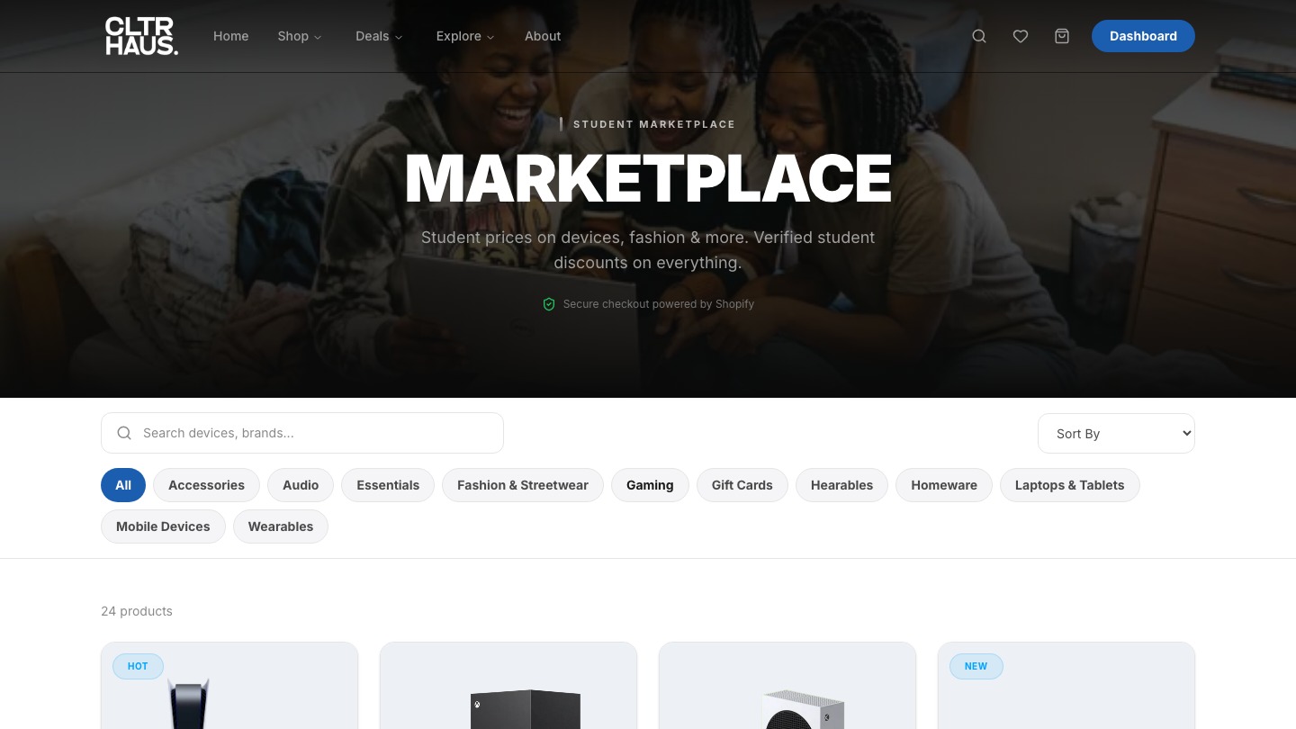 Homepage and Featured Drops screen