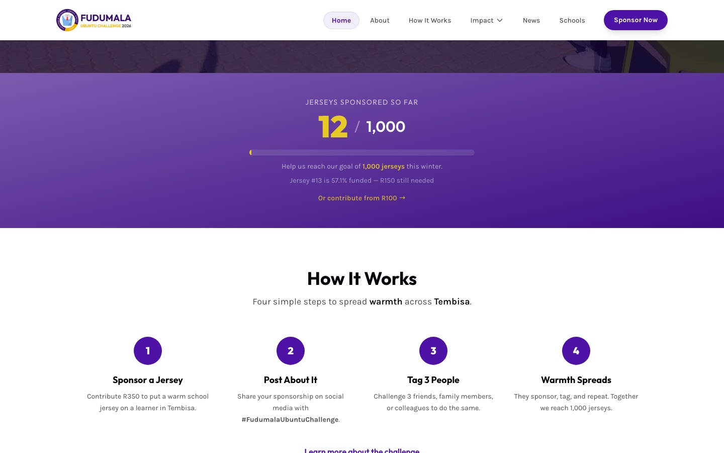 Live Counter and Sponsor Tiers screen