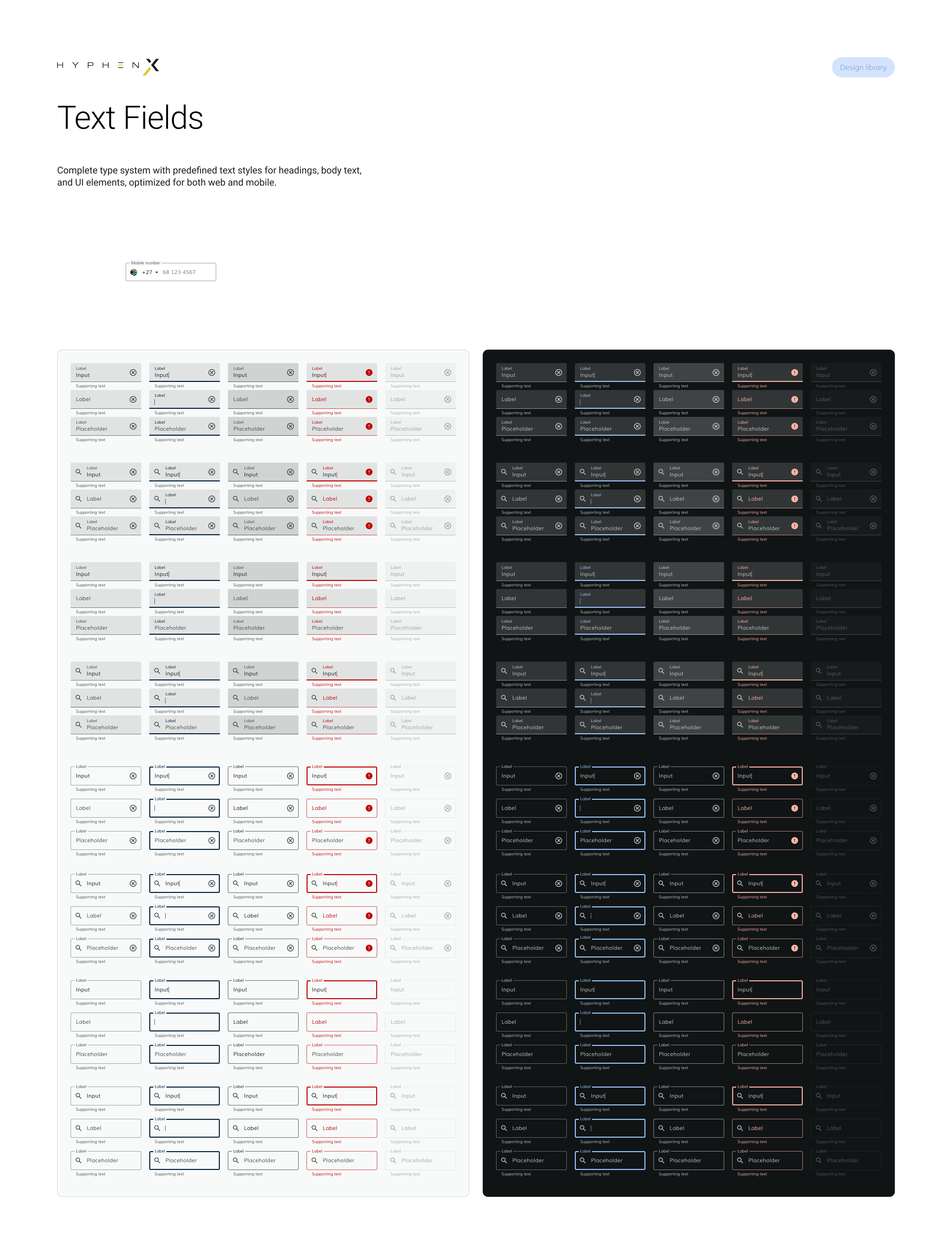 HyphenX Design Language screen