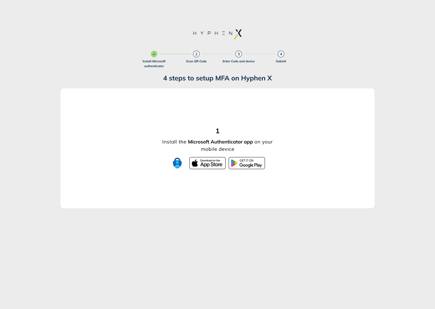 Multi-Factor Authentication screen