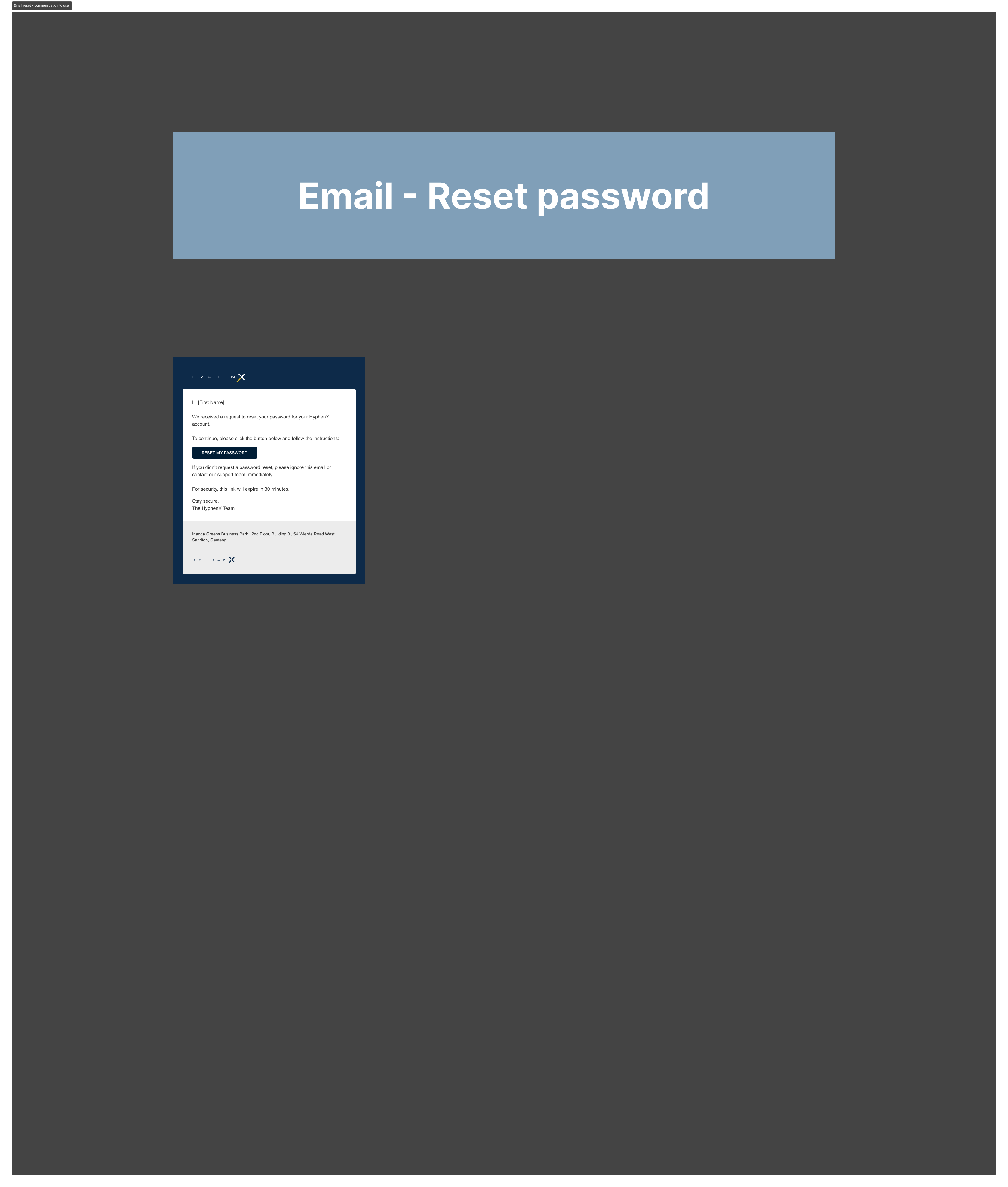 Password Reset screen
