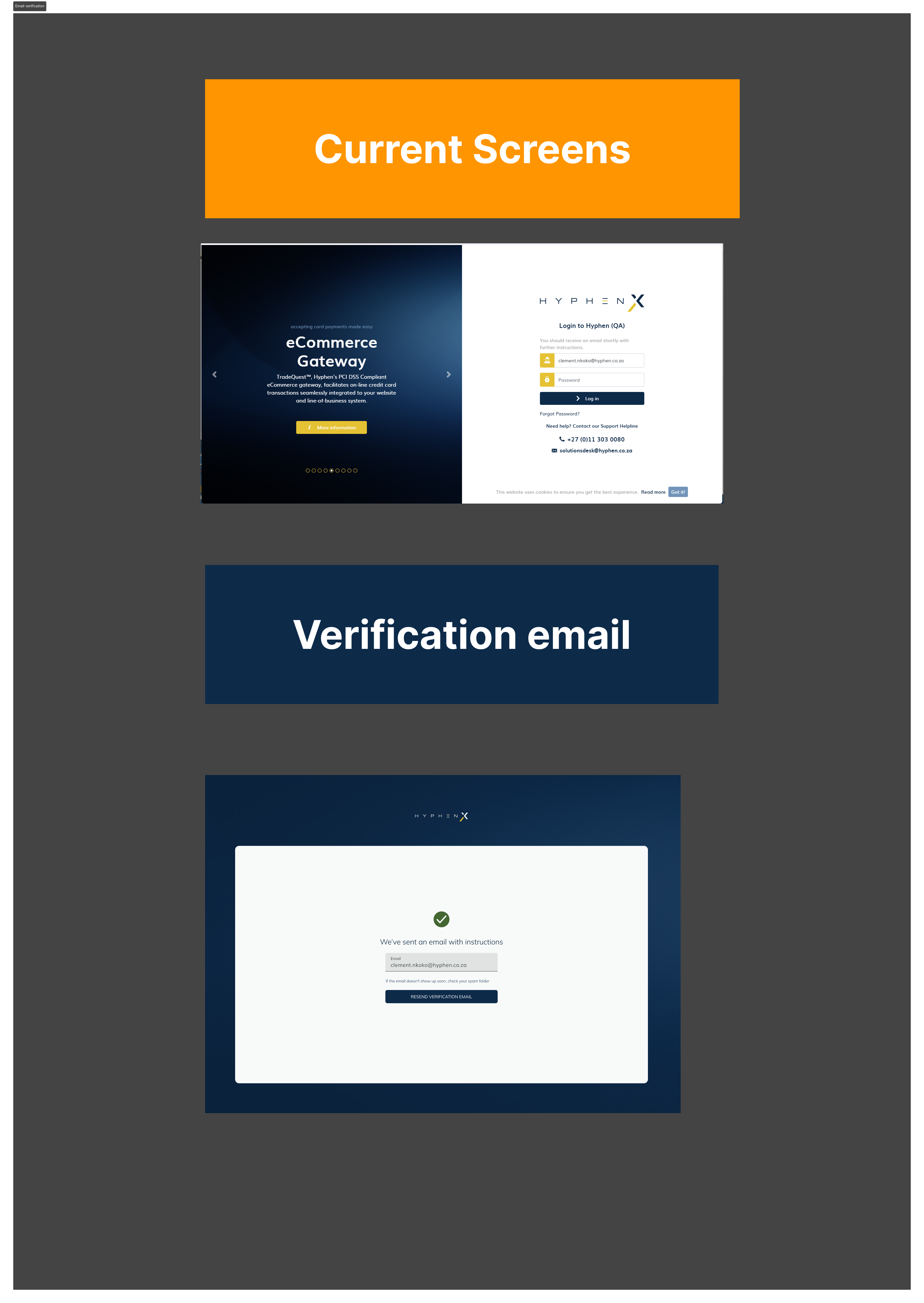 Password Reset screen