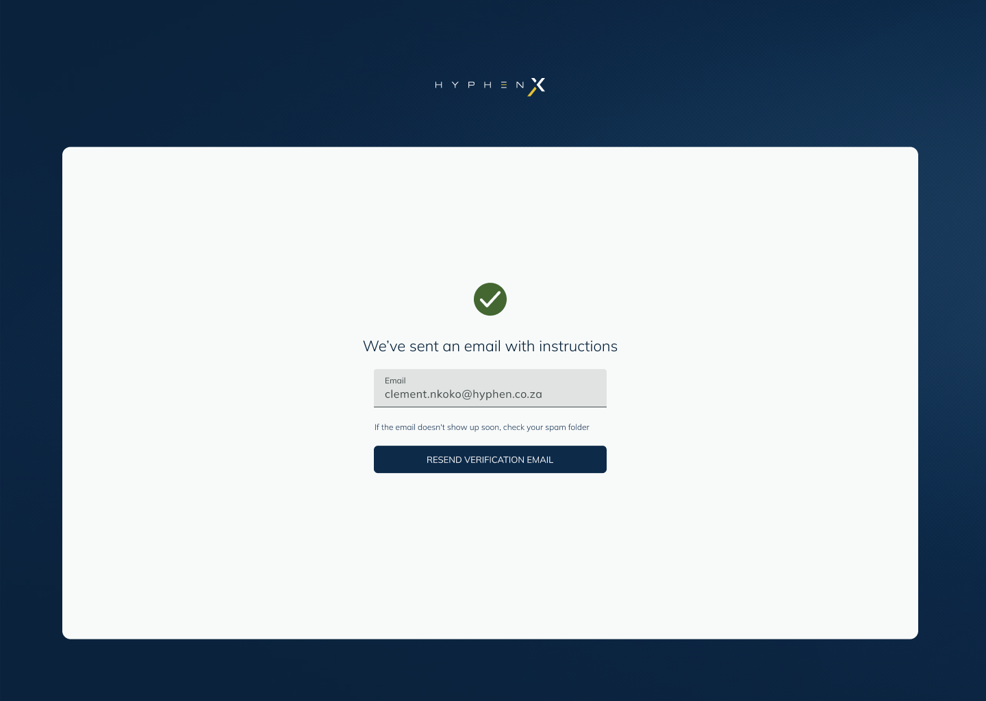 Password Reset screen