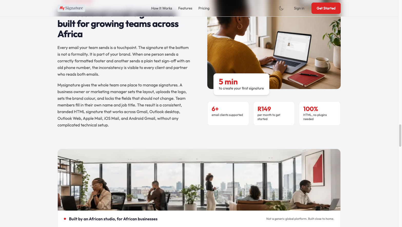 Built for Growing Teams Across Africa screen