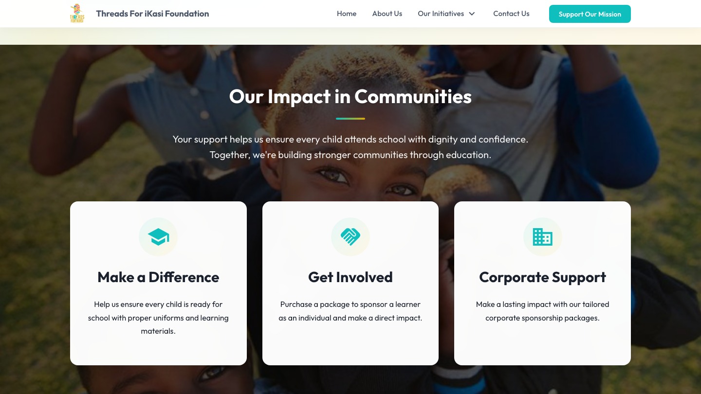 Mission-First Homepage screen