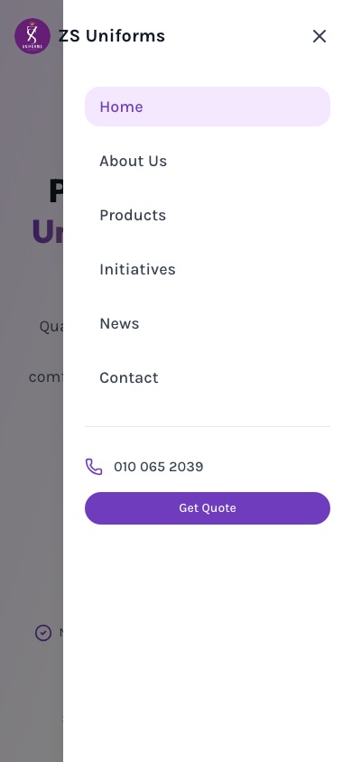 School Landing Pages screen