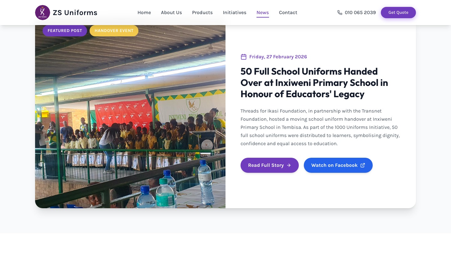 Enquiry and Content Pages screen